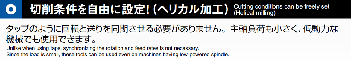 切削条件を自由に設定！（ヘリカル加工）